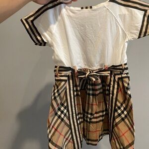 Burberry Beige and Black Plaid Dress